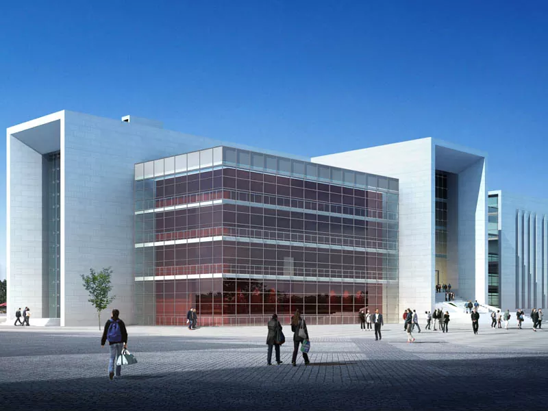 Blok kantor modern kalayan struktur baja