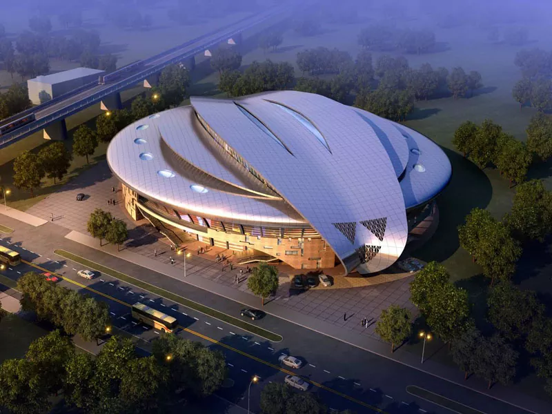 Konstruksi stadion prefab sareng struktur baja
